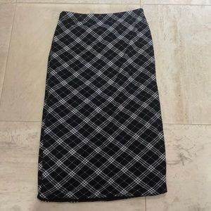 Long body con plaid skirt.